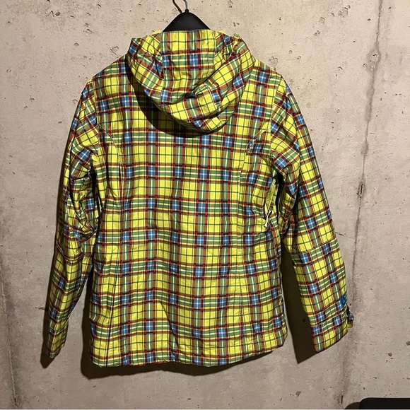 Burton Womens Size M Dryride Activity Jacket Yellow Plaid Hooded Vented Arms - Picture 5 of 11